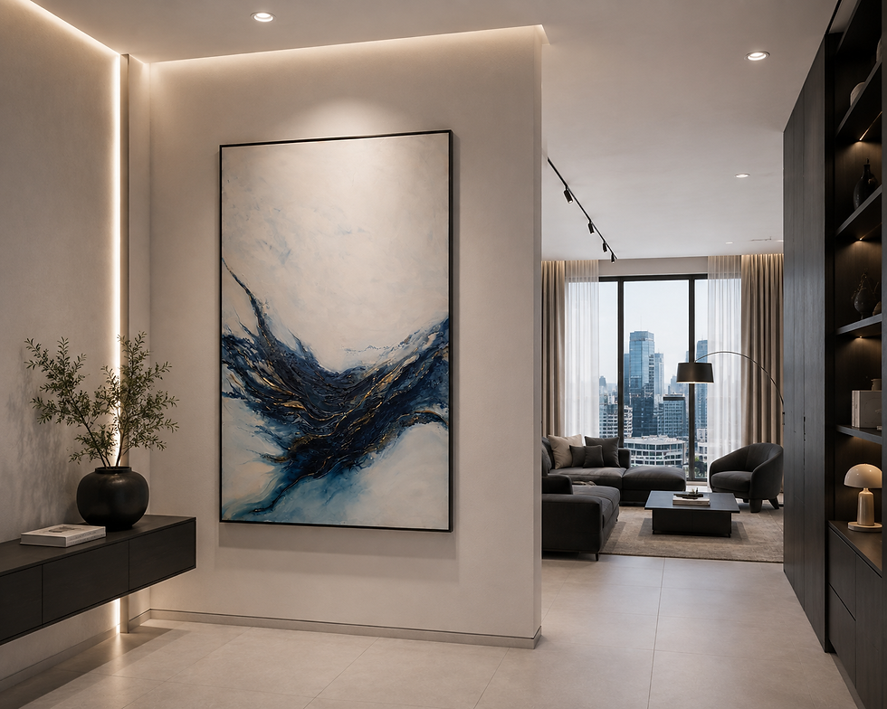 Original textured painting "Birth of a Current" 120 cm x 80 cm for modern interior Jelena Kundich Art Studio