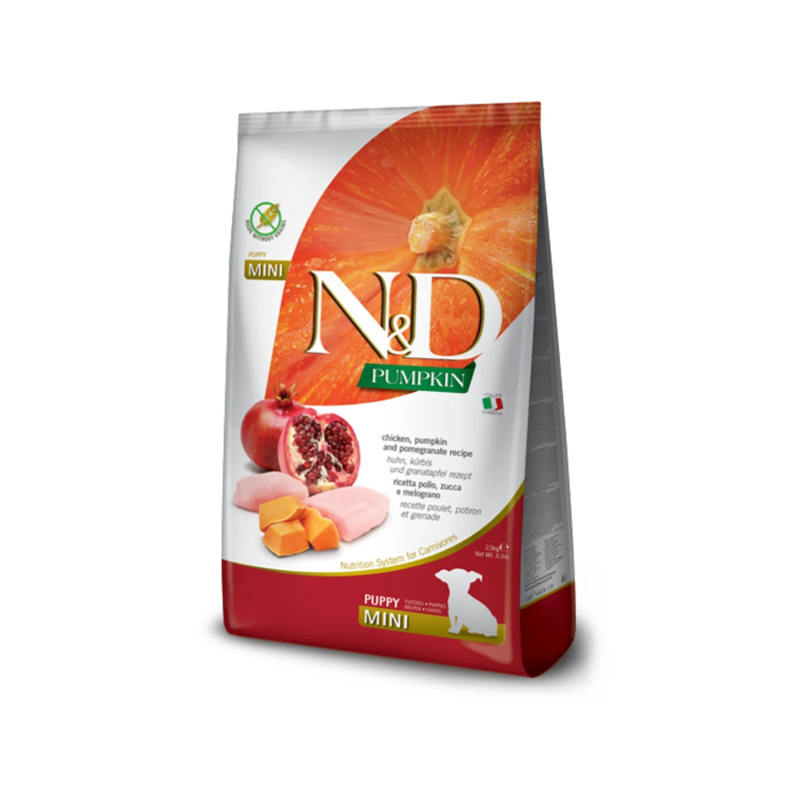 N&D PUMPKIN CHICKEN POMEGRANATE PUPPY MINI 7 kg barība kucēniem