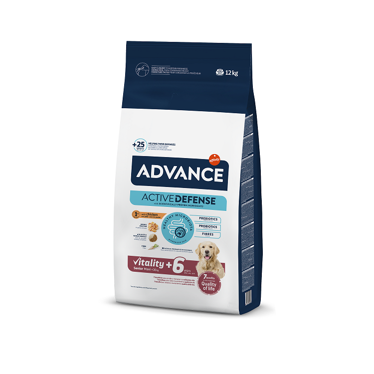 ADVANCE Dog Maxi Senior Vitality 12 kg barība lielo šķirņu veciem suņiem