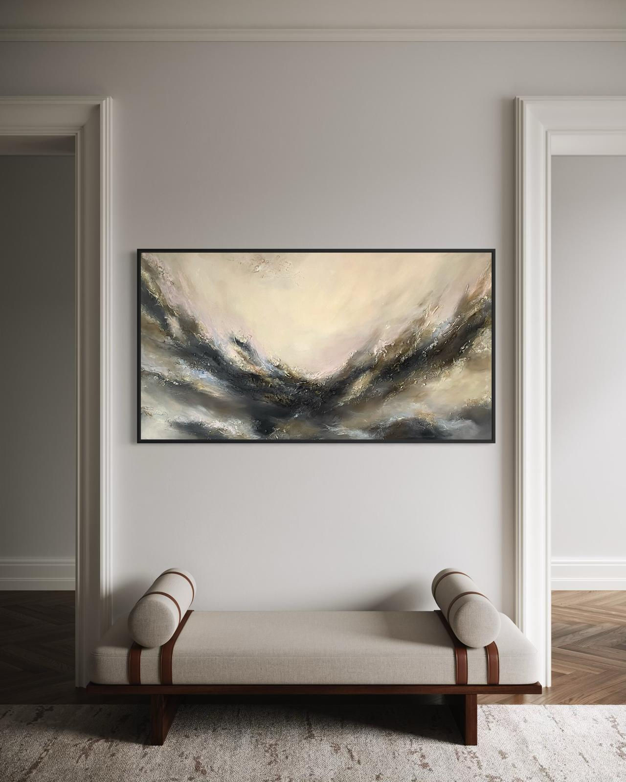 Modern painting "Cloud Dance" 150 x 80 cm for modern home By Jelena Kundich