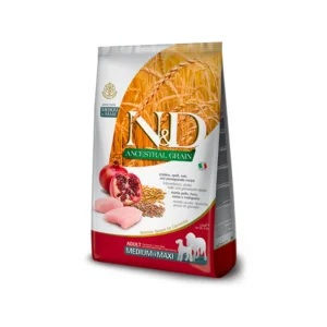 N&D ANCESTRAL GRAIN CHICKEN POMEGRANATE ADULT MEDIUM MAXI 12 kg barība suņiem