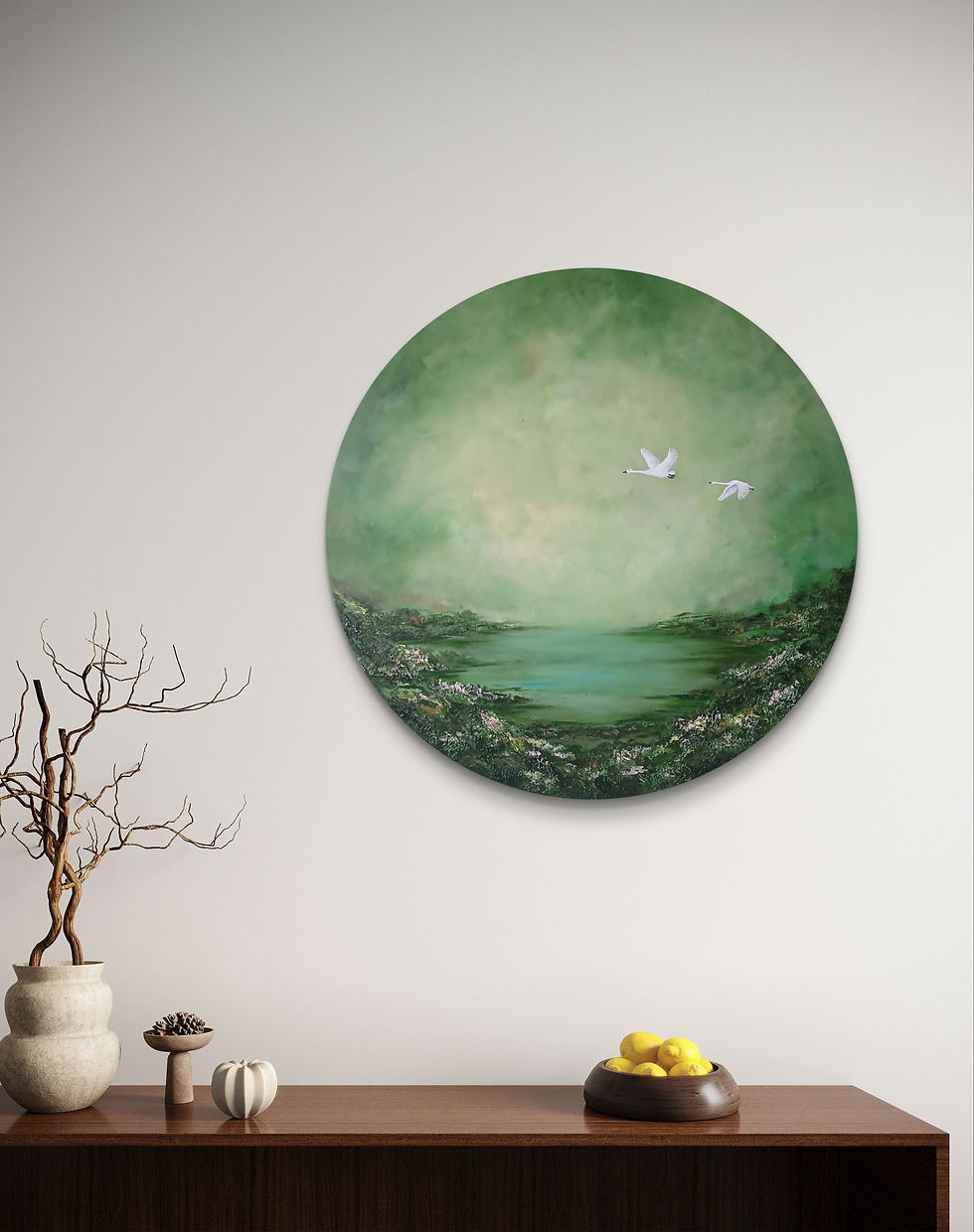 Thumbnail: Handmade painting "Magic Lake" D60 cm