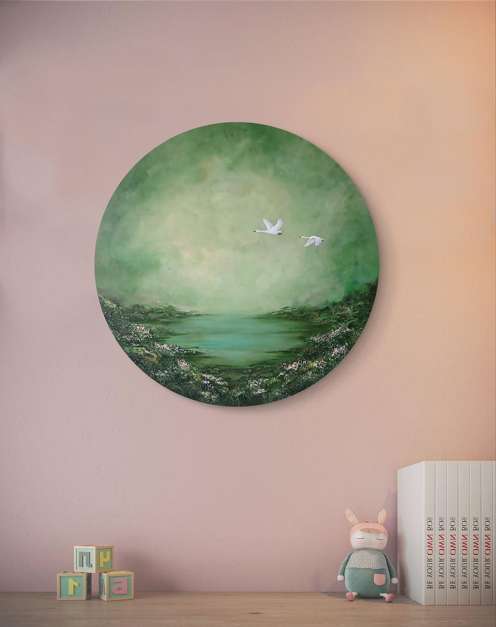 Thumbnail: Handmade painting "Magic Lake" D60 cm