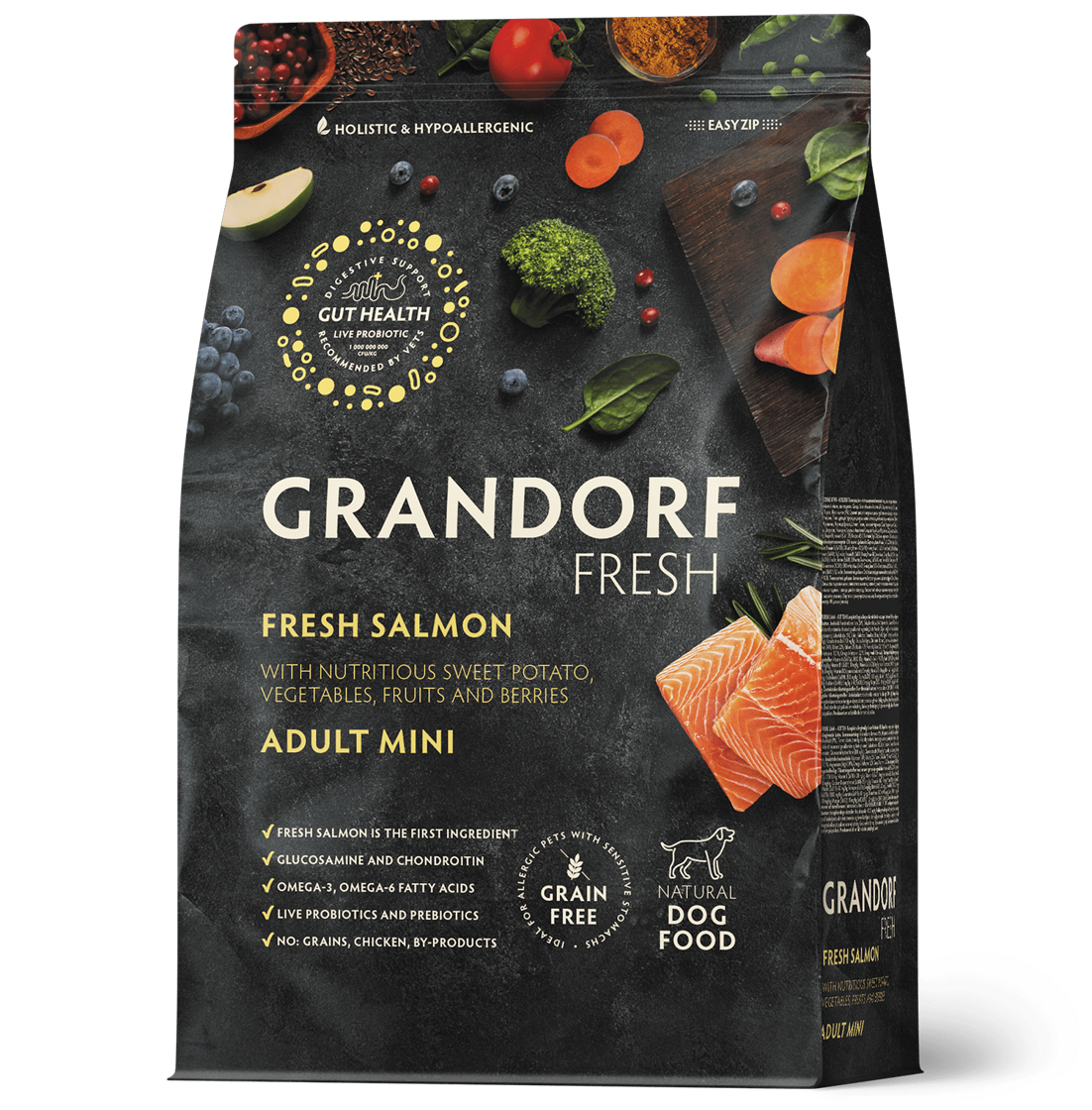 GRANDORF Fresh Adult Mini Salmon 3 kg barība mazo šķirņu suņiem