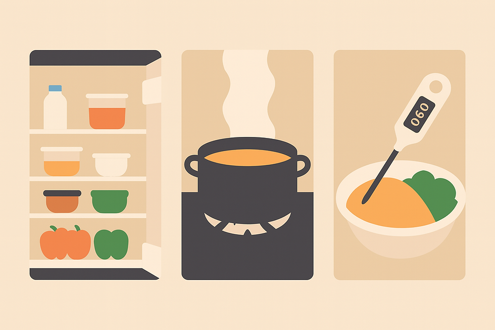 Best practices around storing, cooking, and reheating food