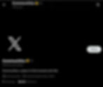 Profile page with black background, large "X" logo, and text: "Communities: a place to find mutuals and vibe." Follow button visible.