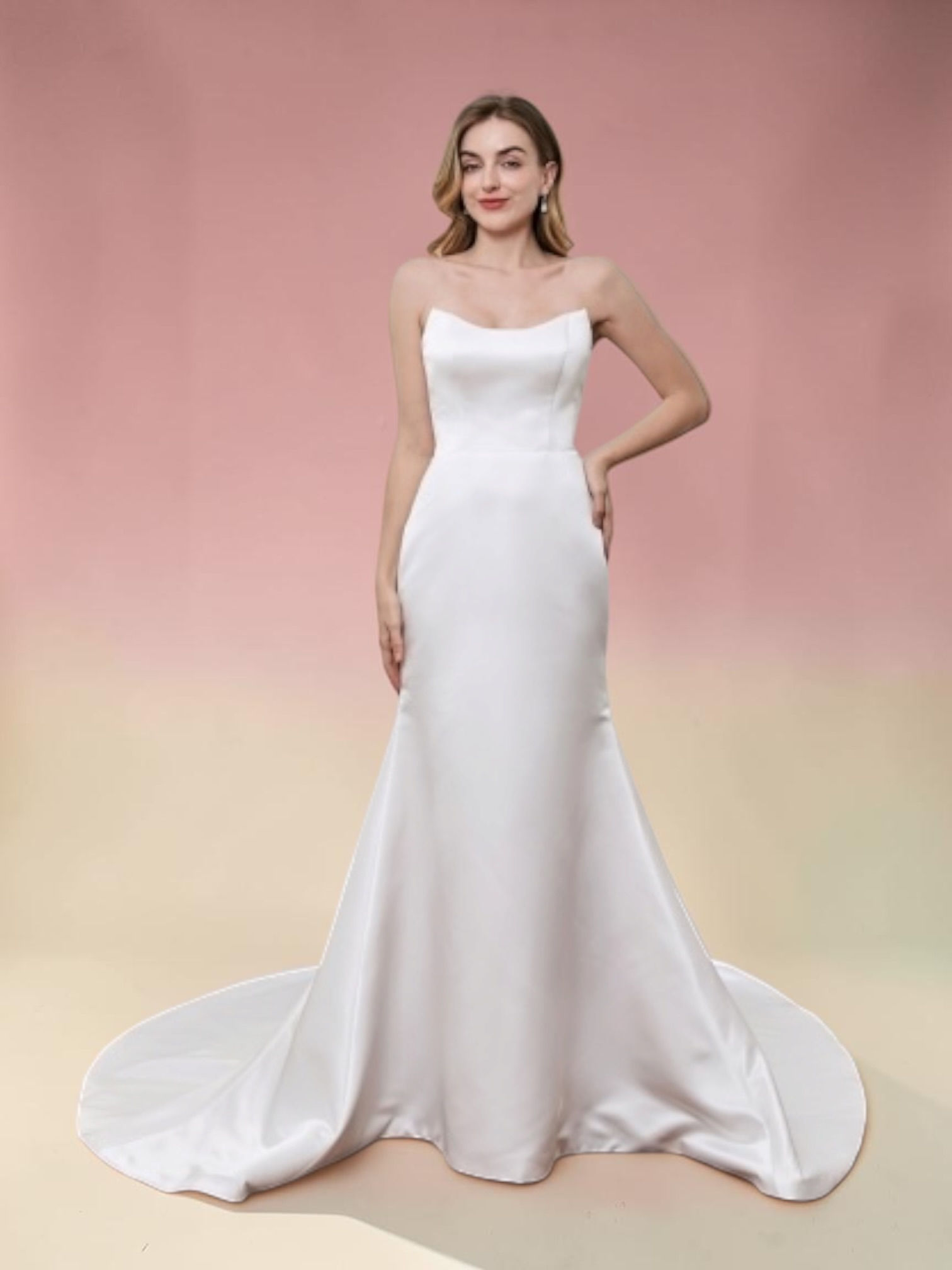 Private Label 4854 in Ivory satin size 10