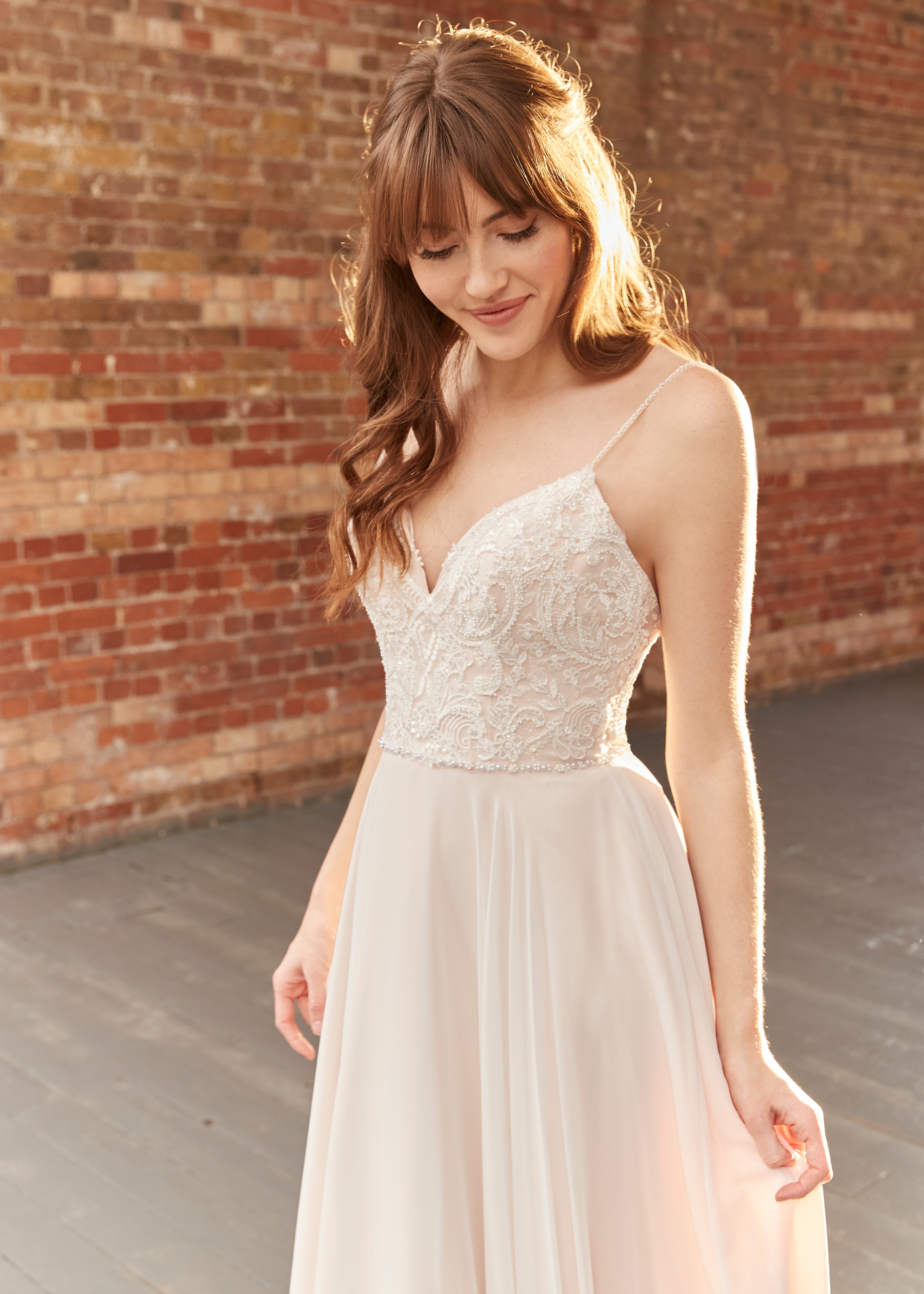 Pure Bride by Romantica PB181 size 14 in soft Blush with full chiffon skirt