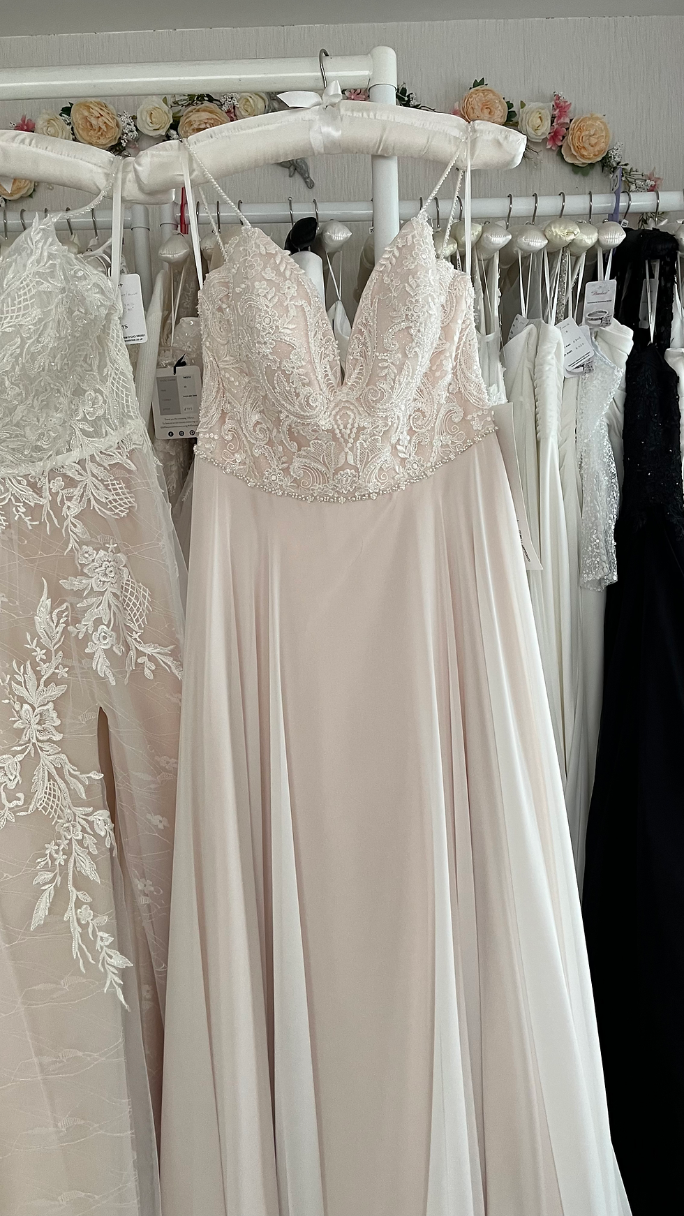 Thumbnail: Pure Bride by Romantica PB181 size 14 in soft Blush with full chiffon skirt