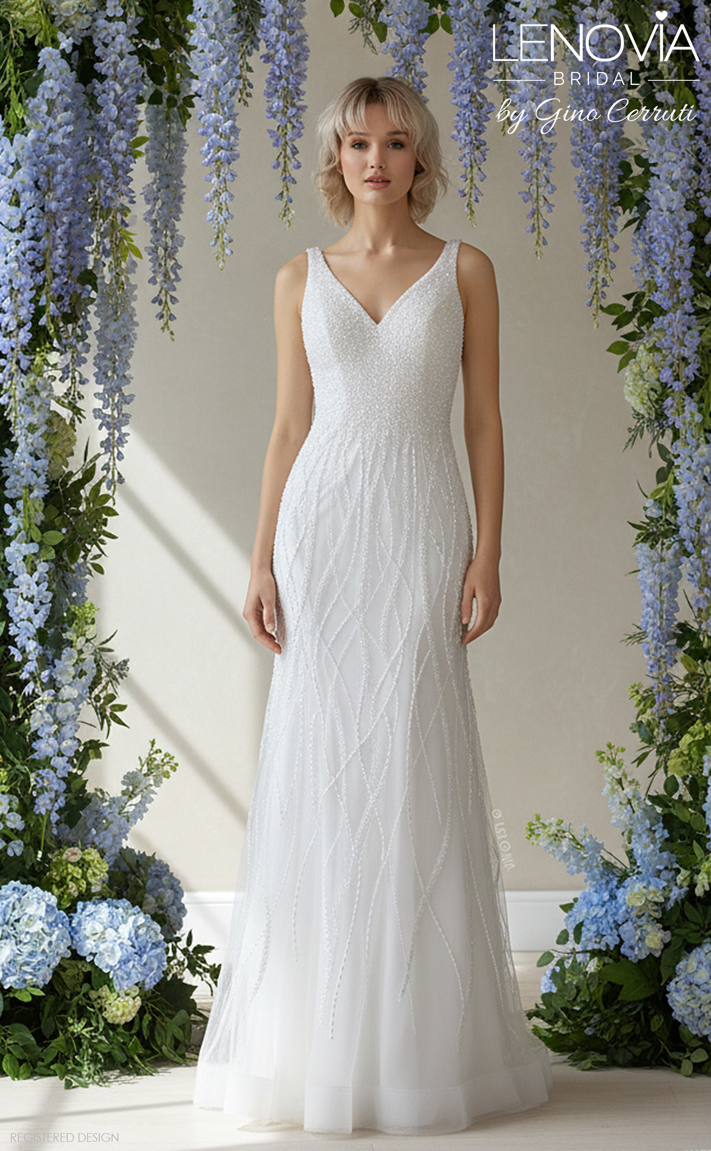 Lenovia Adelina fitted beaded wedding dress size 12 & 18