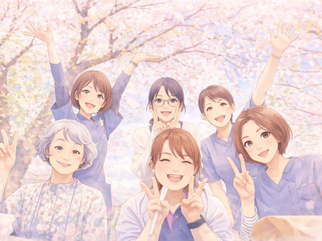 隣りの桜並木通りで花見ランチ