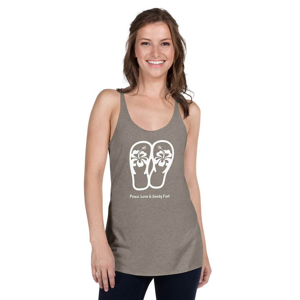 Thumbnail: Peace Love & Sandy Feet (PROJECT PINK) - Women's Racerback Tank