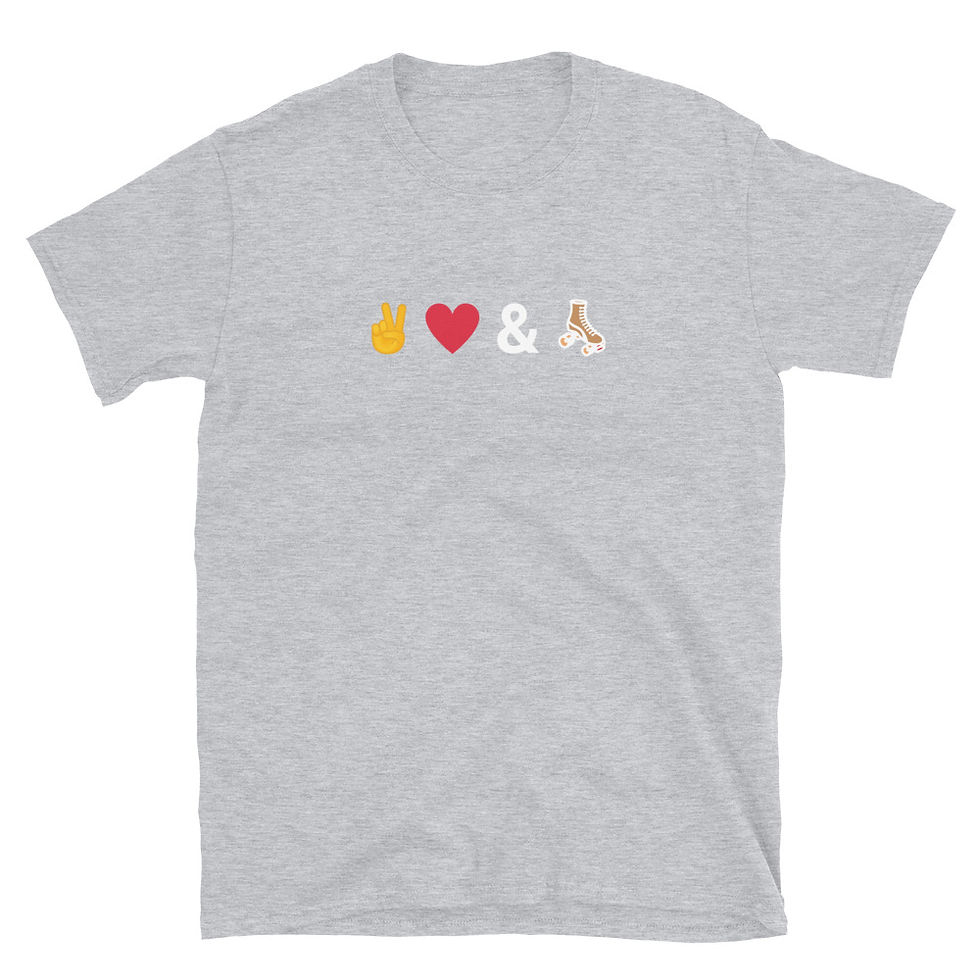 Thumbnail: Peace, Love & Roller skates Short-Sleeve Unisex T-Shirt
