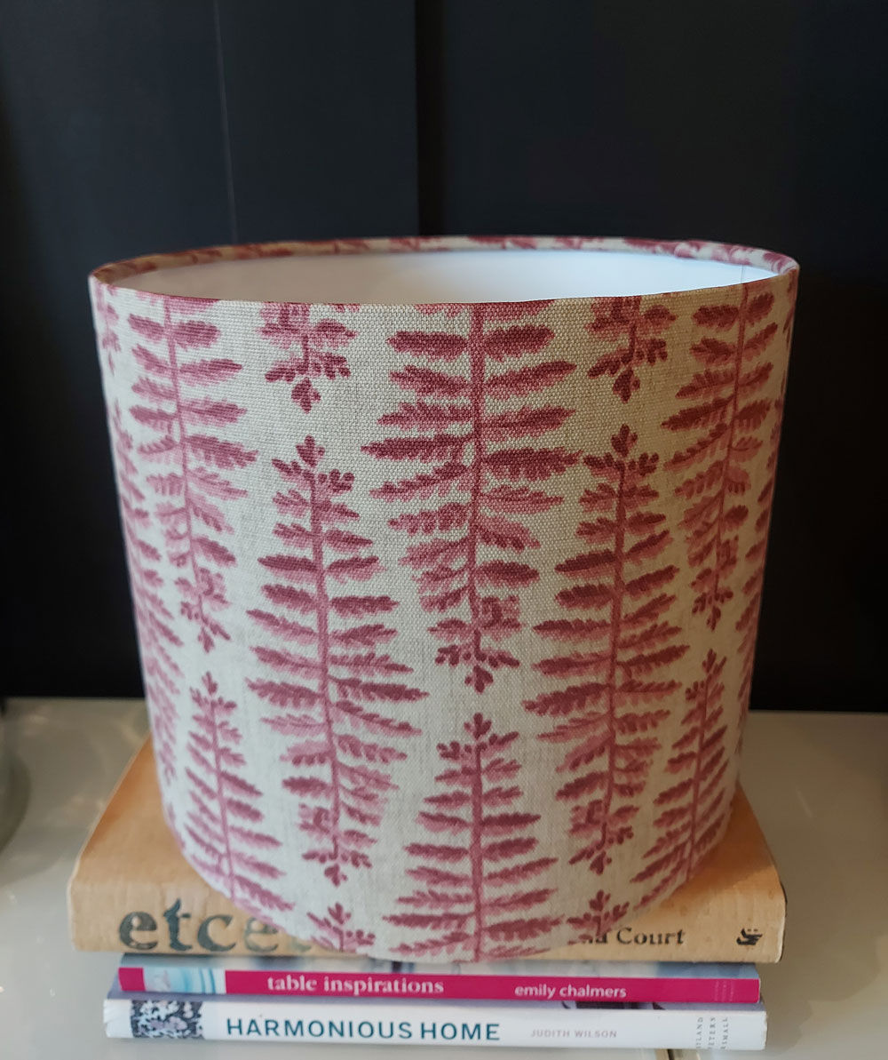 Handmade Lampshade in Raspberry Fern