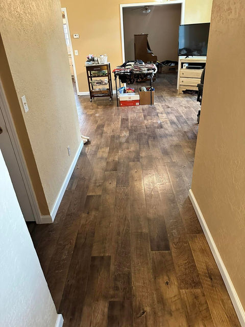 New vinyl flooring installed by Medina Brother's Roofing & Construction LLC in Altus, OK.