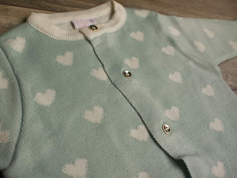 Miniatura: Conjunto corazoncito verde menta 100% algodón pima