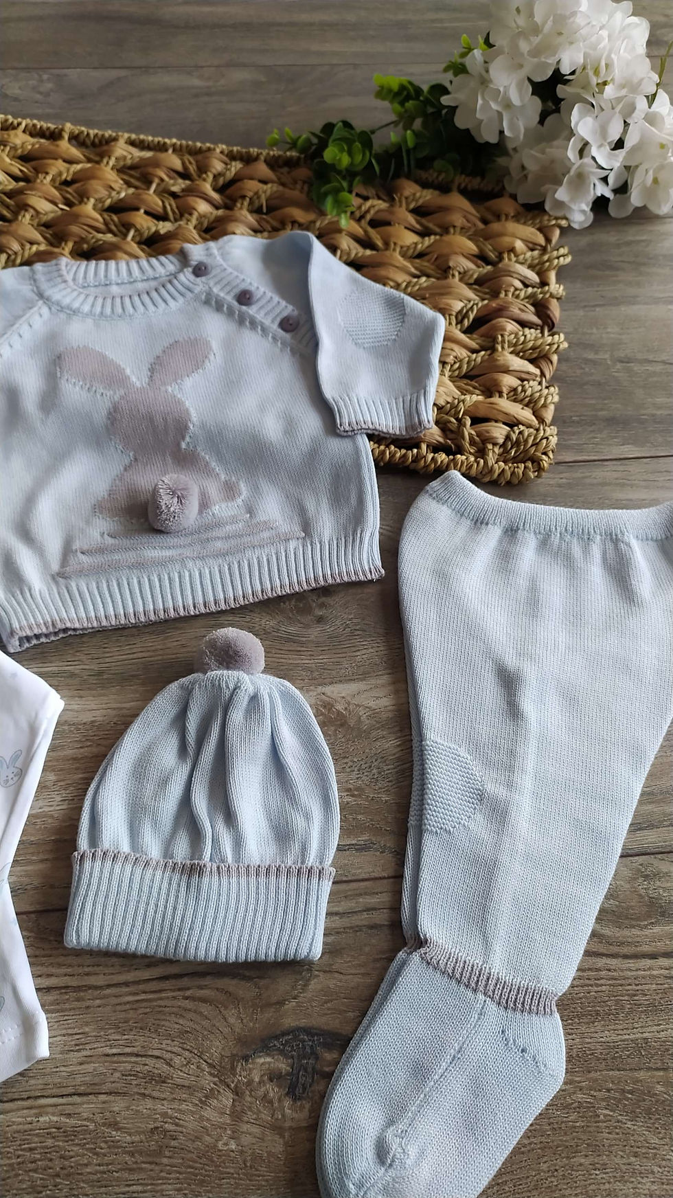 Miniatura: Conjunto dulce conejito celeste y gris 
