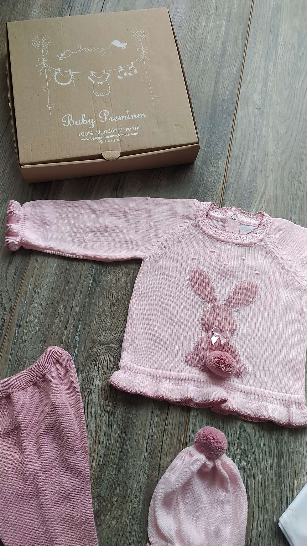 Miniatura: Conjunto dulce conejita rosado y palo de rosa 