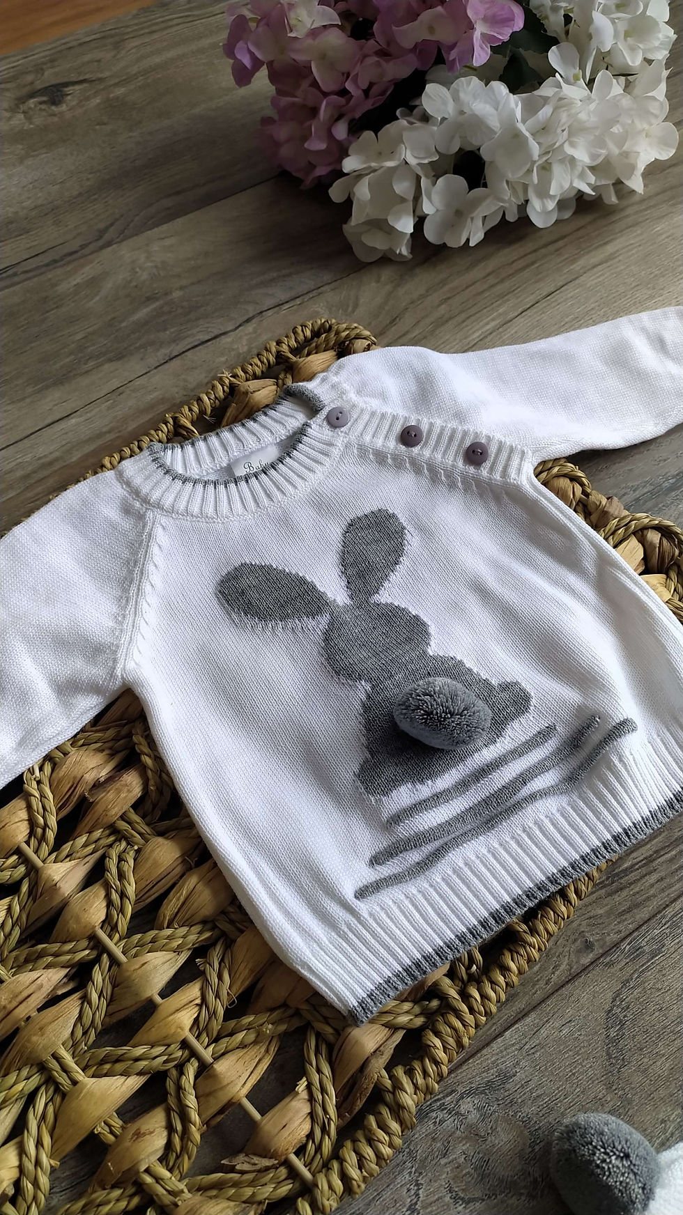 Miniatura: Conjunto dulce conejito blanco y gris 