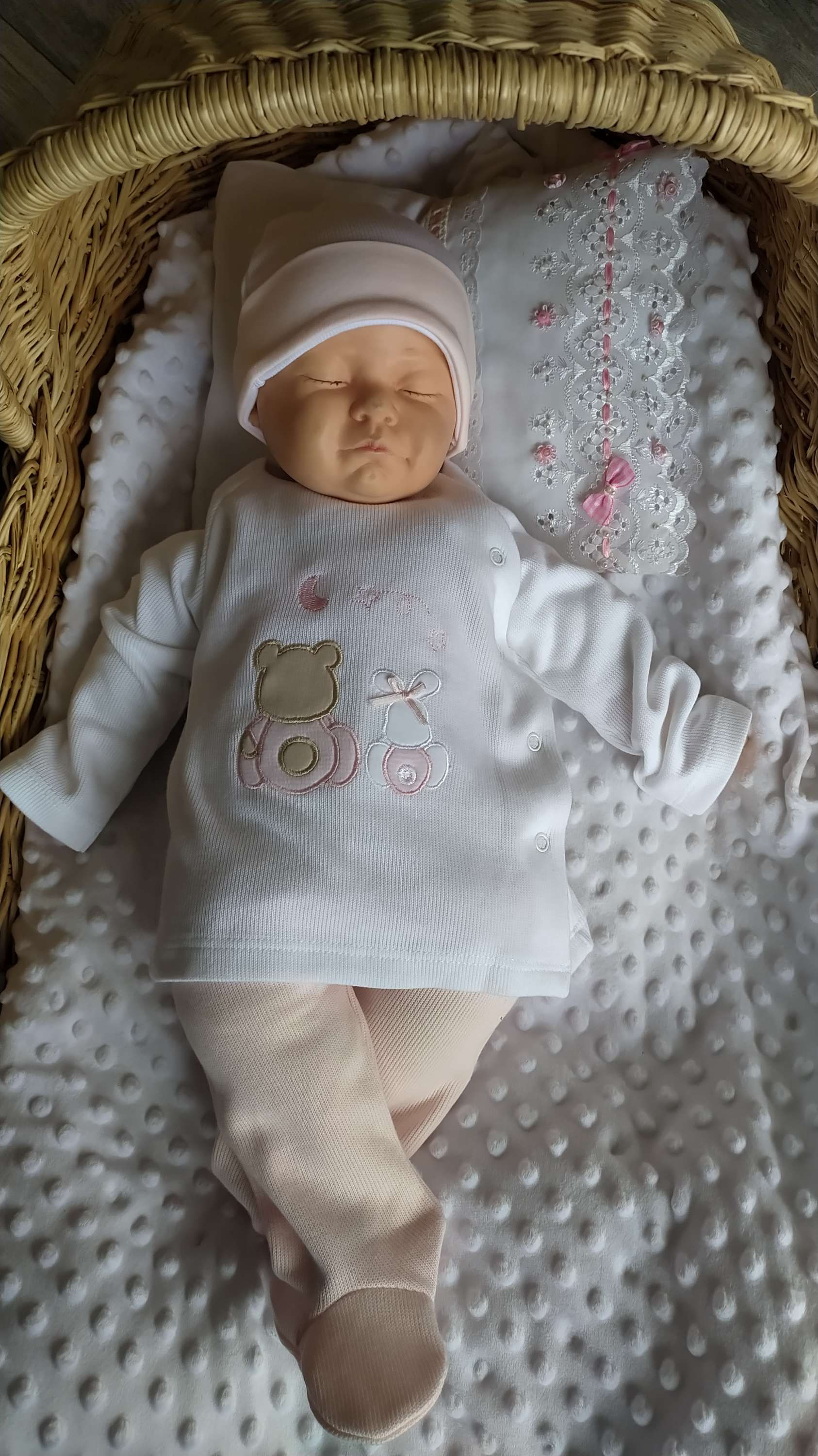 Conjunto Catalina blanco y rosado