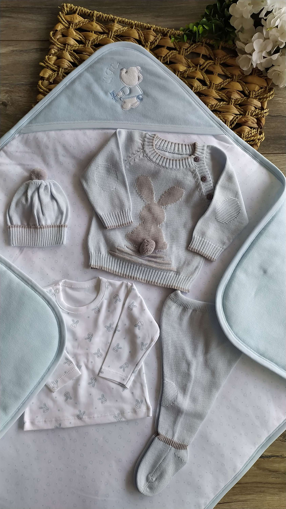 Miniatura: Conjunto dulce conejito celeste y gris 