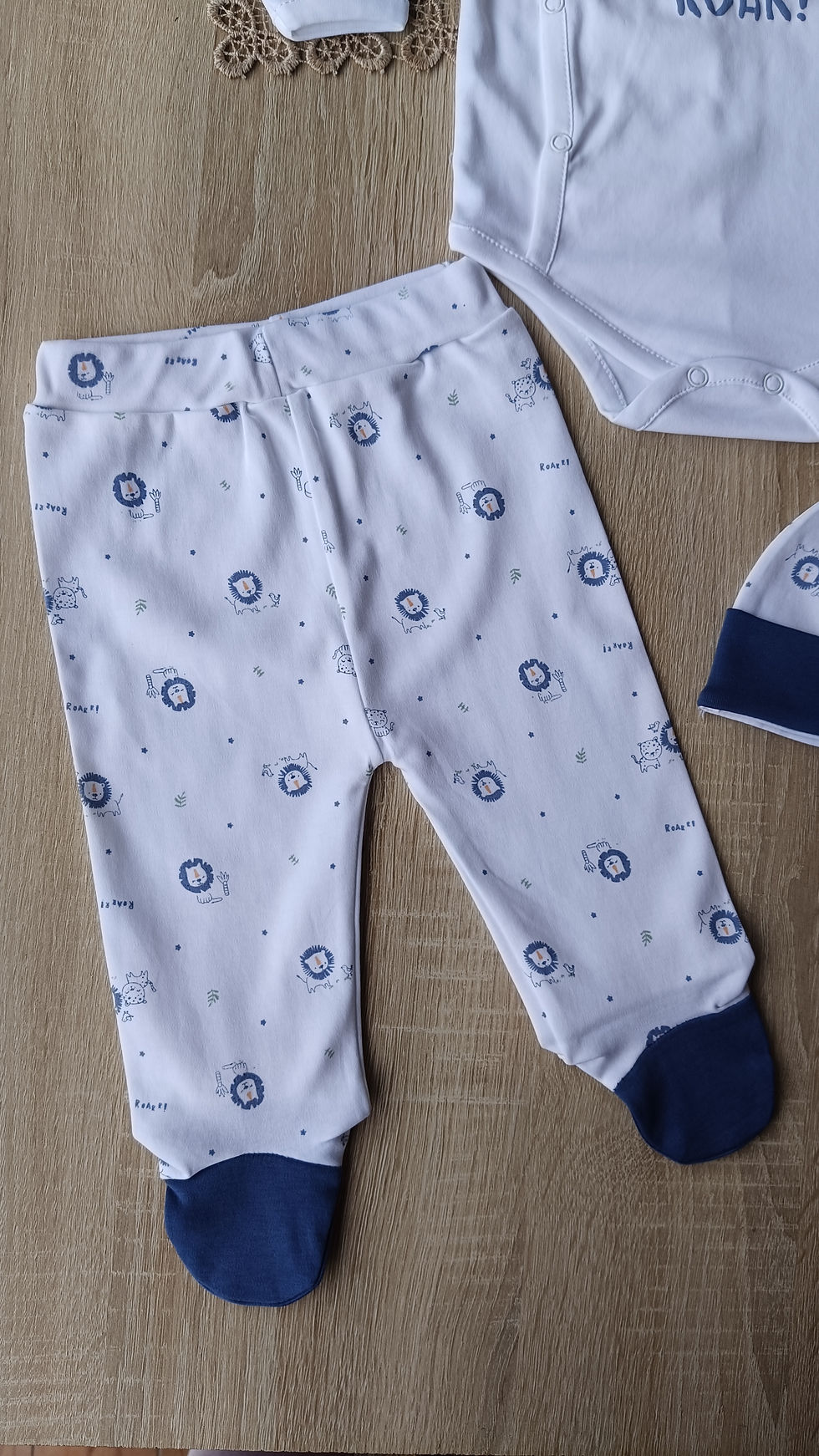 Miniatura: Conjunto Zafari Blanco / Azul 💯 algodón pima 