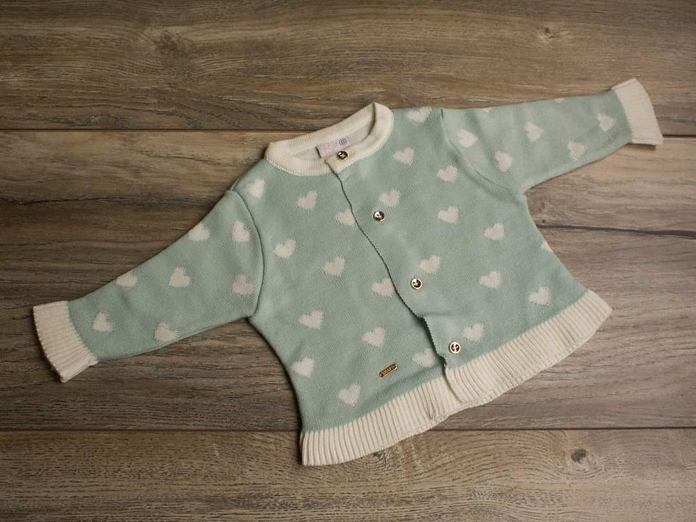 Miniatura: Conjunto corazoncito verde menta 100% algodón pima
