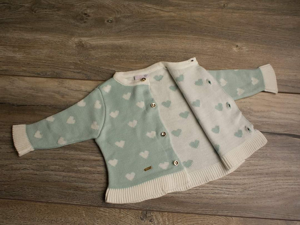 Miniatura: Conjunto corazoncito verde menta 100% algodón pima