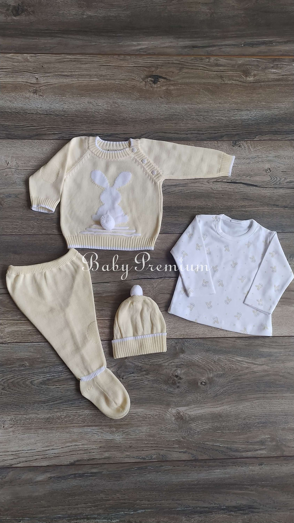 Miniatura: Conjunto dulce conejito amarillo 