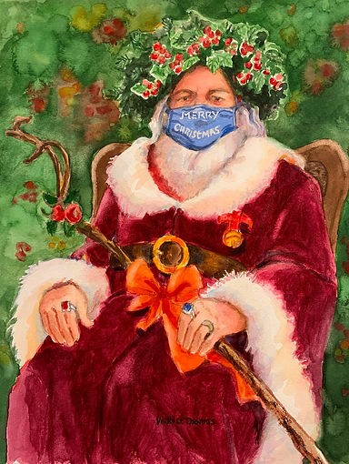 Father Christmas Wears a Mask 16X20 Watercolor_30.jpg