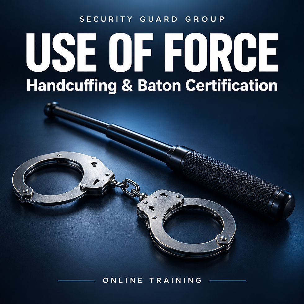 Thumbnail: Use of Force Training Online Security Guard Course Handcuffs and Baton