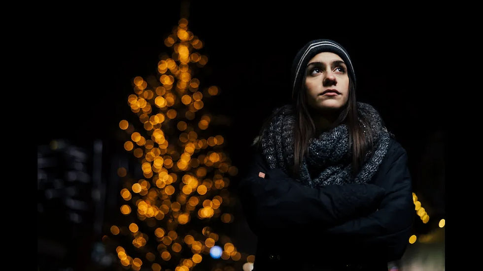A women alone at Christmas