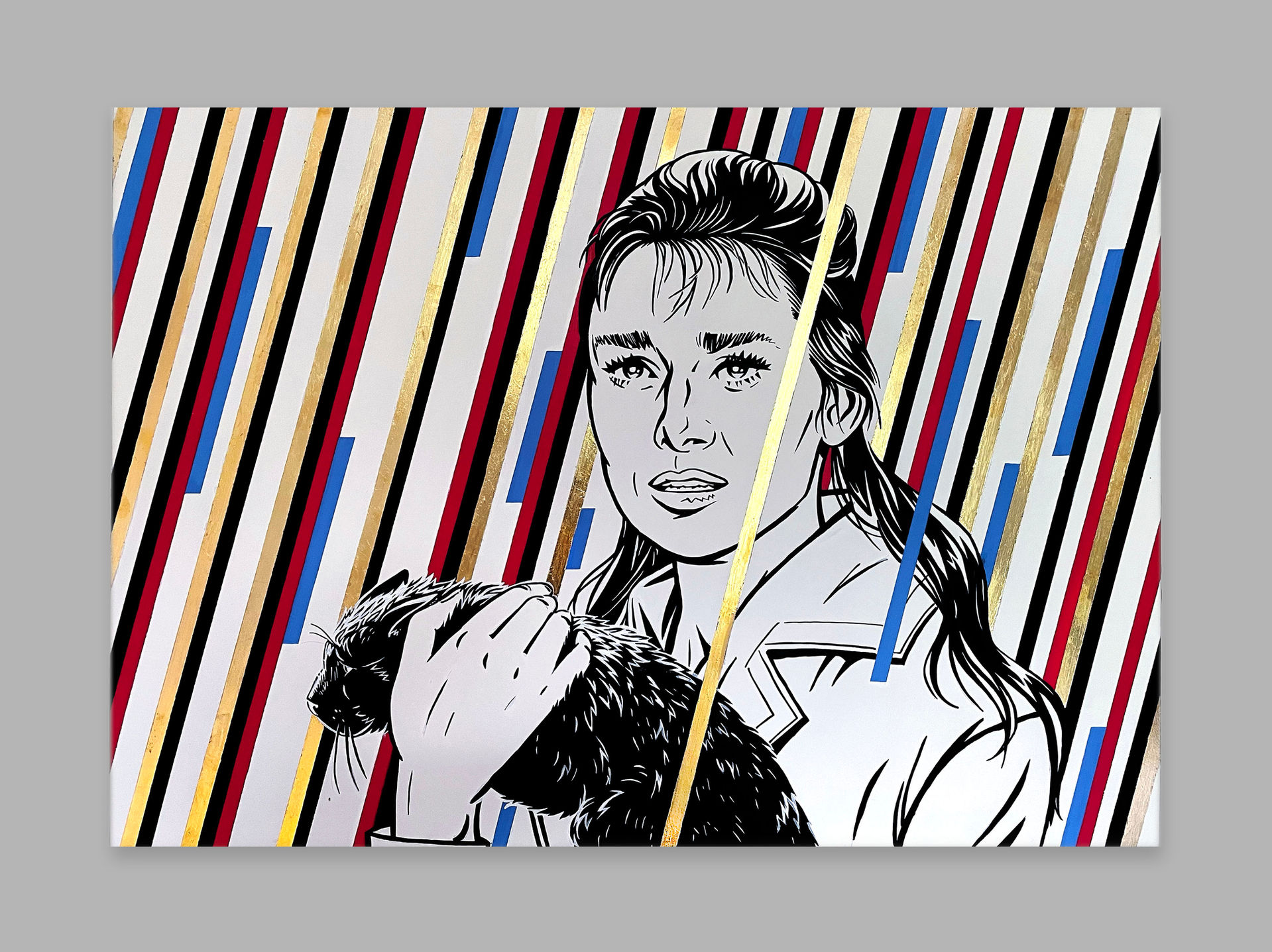 Audrey Hepburn as Holly Golightly from Breakfast at Tiffany's (1961)
Tears in the rain
Painting by Arina Orlova
Acrylic and gold leaf on board, 100x70cm
‘Tears in the rain’ series. Raining, rain
Artwork, Art, Artist