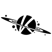 logo of the kauris world, minimalist style, Saturn inspired