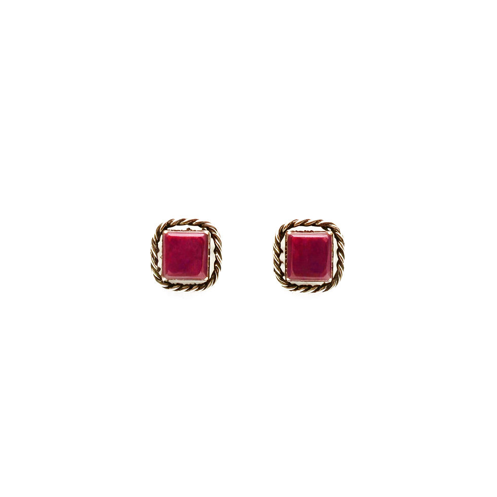 Thumbnail: Sterling Silver Mother of Pearl Square Post Earrings