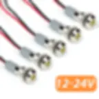Thumbnail: VaneAims 5PCS LED Metal Indicator 6mm Waterproof Small Flat Led Panel Mount