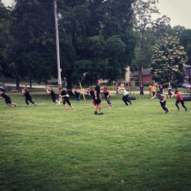 team tire pulls for last nights SHRED CARDIO!💪🏼💦_What an amazing group of hard working and dedica