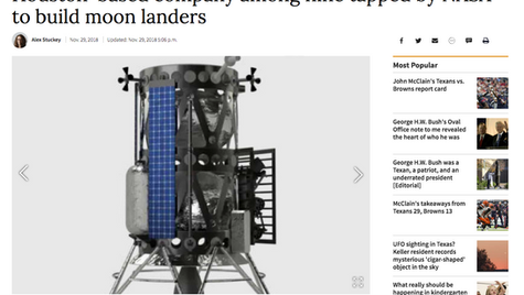 Houston-based company among nine tapped by NASA to build moon landers