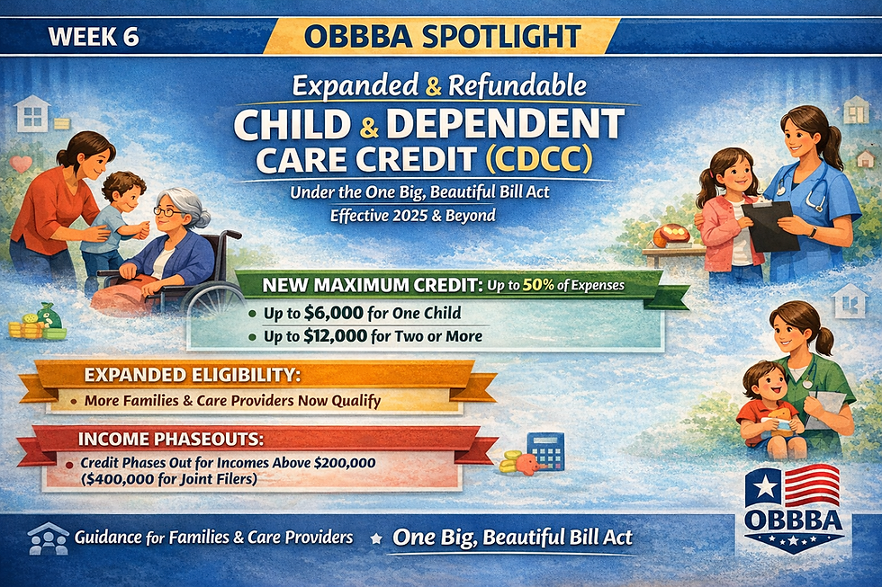 Weekly OBBBA Spotlight, Week 6: Expanded Child and Dependent Care Credit (CDCC)