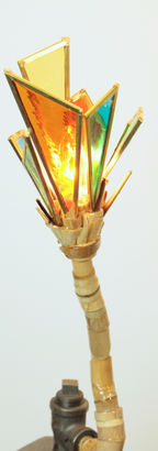 Bamboo glass retro table lamp