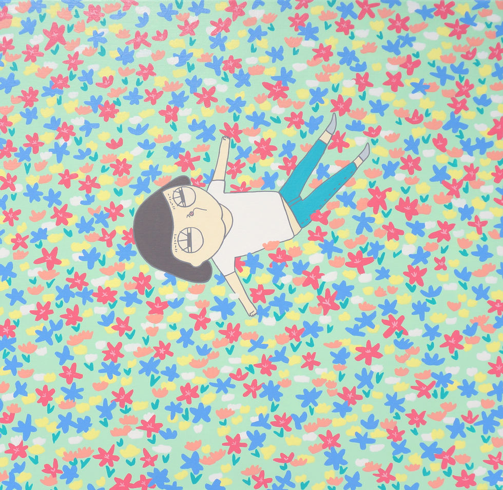 흰옷입고 잘하는 짓이다. 72.7X72.7cm, acrylic on canvas. 2016 240만원..jpg