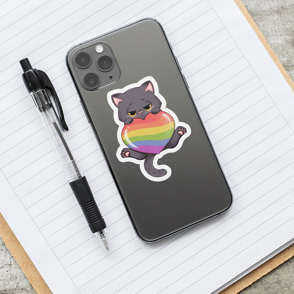 Miniaturbild: LGBTQ Regenbogen Pride Neko Sticker