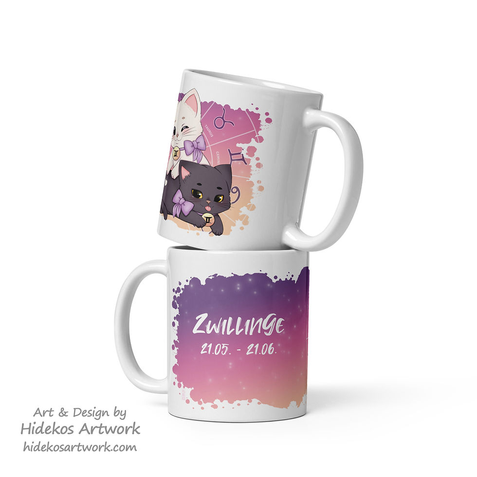 Miniaturbild: Zwillinge Neko - Sternzeichen Tasse