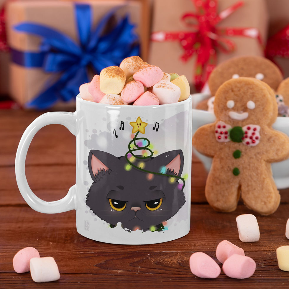 Miniaturbild: kawaii christmas Tasse grumpy Neko