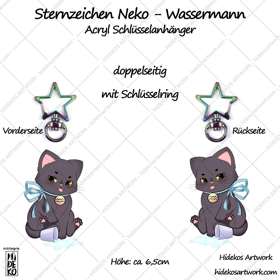 Miniaturbild: Sternzeichen Nekos - Acryl Anhänger