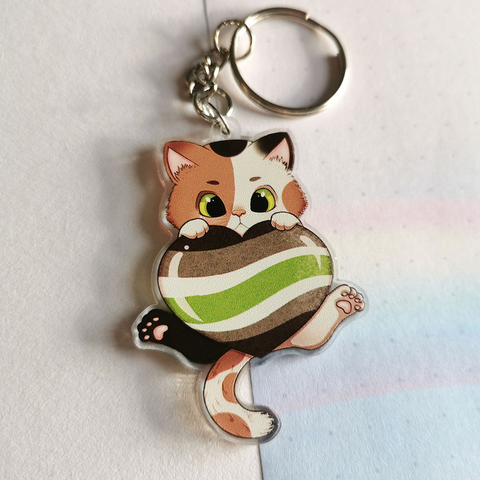 Miniaturbild: Agender Pride Neko Acryl Anhänger