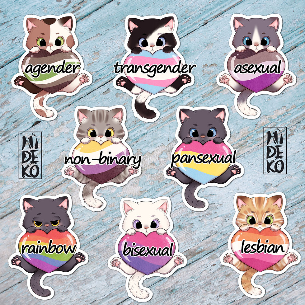 Miniaturbild: LGBTQ Regenbogen Pride Neko Sticker
