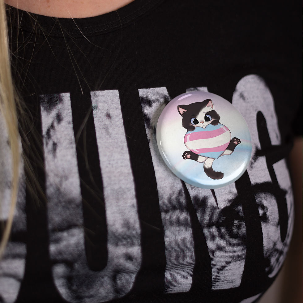 Miniaturbild: LGBTQ Transgender Pride Neko Button