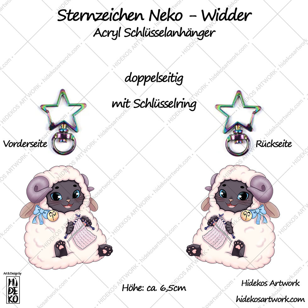 Miniaturbild: Sternzeichen Nekos - Acryl Anhänger