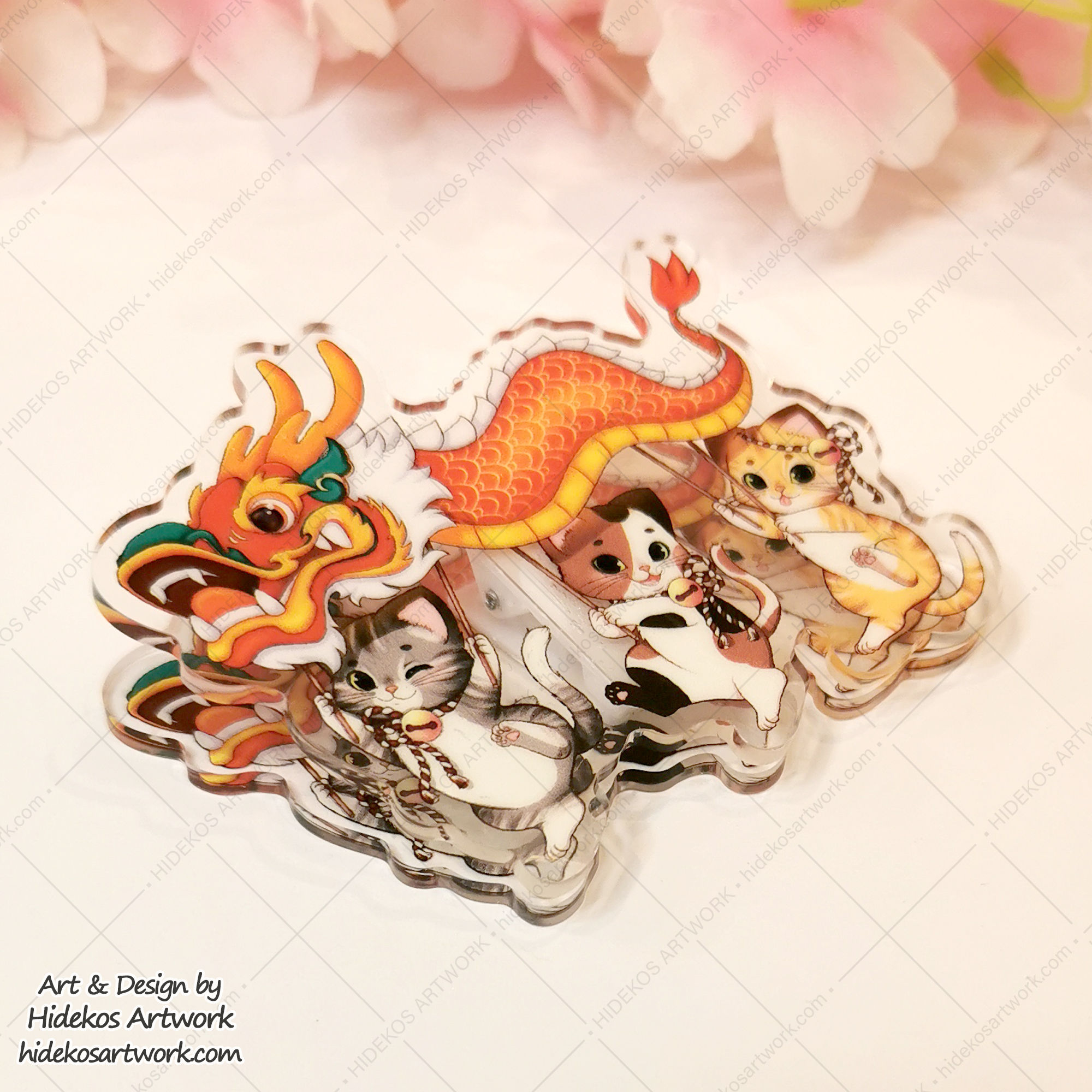 Jahr des Drachen Nekos - Acryl Heftklammer